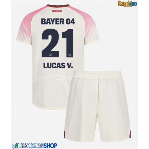 Maglie da calcio Bayer Leverkusen Lucas Vazquez #21 Seconda Maglia Bambino 2025-26 Manica Corta + Pantaloni corti)